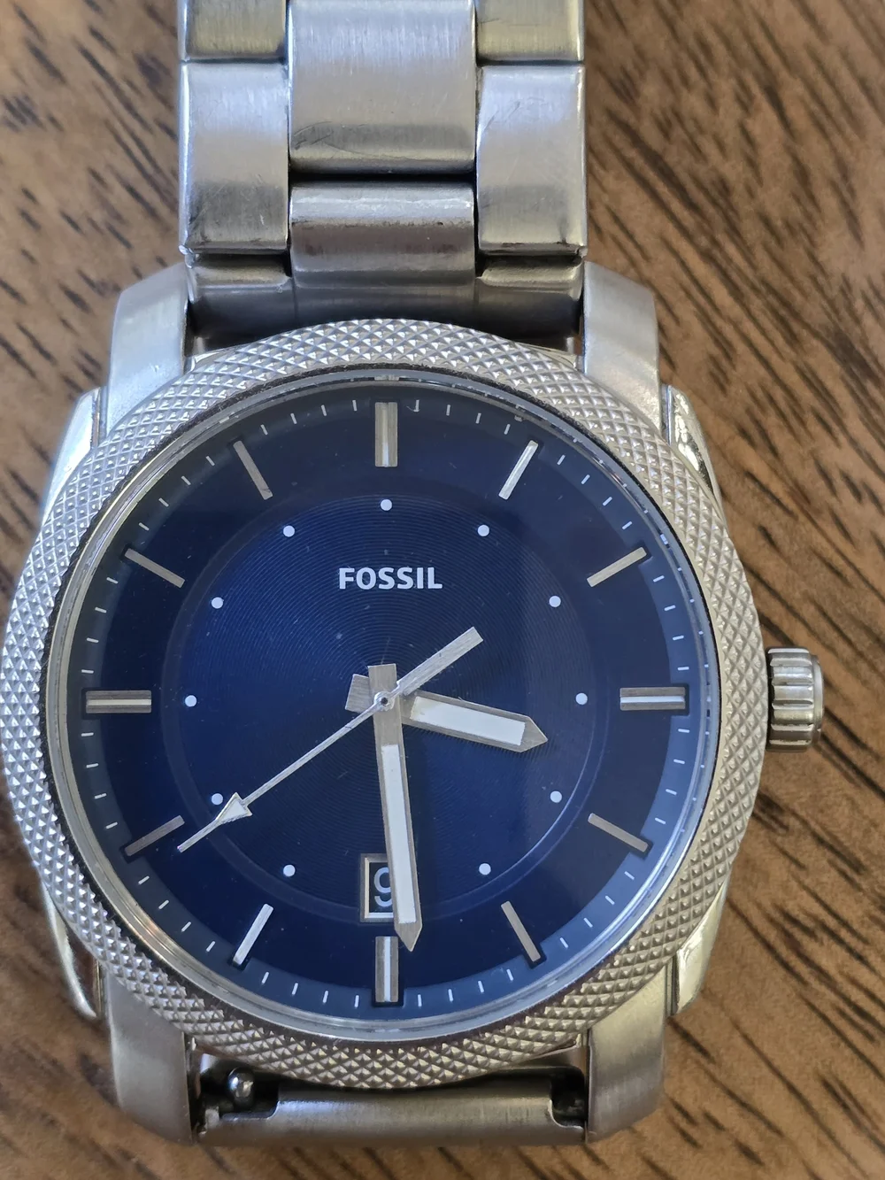 Fossil Men's Stainless Steel Blue Dial Watch